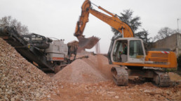 chantier - étape de triage des déchets